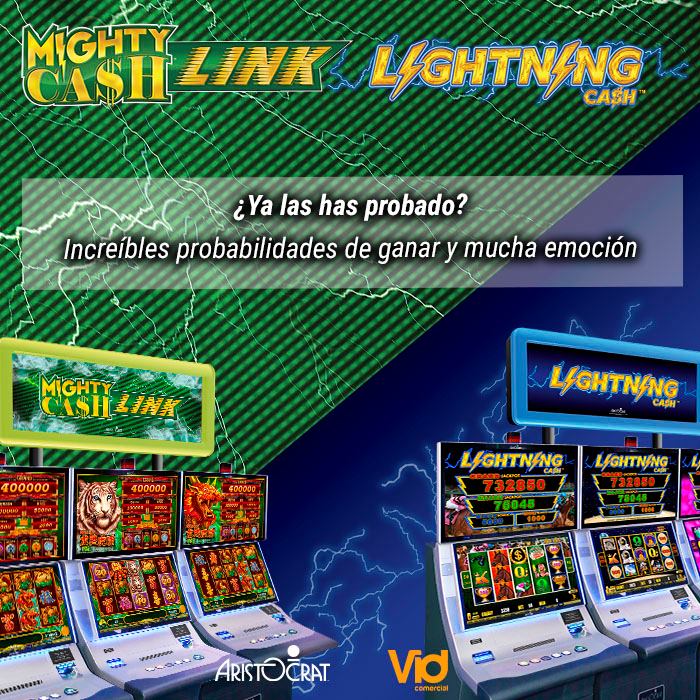 ¿YA LAS HAN PROBADO?
Mighty Cash™ Link y Lightning Cash™ de ARISTOCRAT, los productos estrella de una alianza de altura