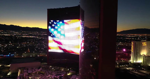  Resorts World Las Vegas iluminó el Strip con su impresionante pantalla led de más de 9 mil metros cuadrados (Fotos)