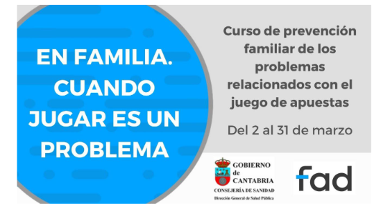 Cantabria impartirá un curso online para familias sobre juego problemático
