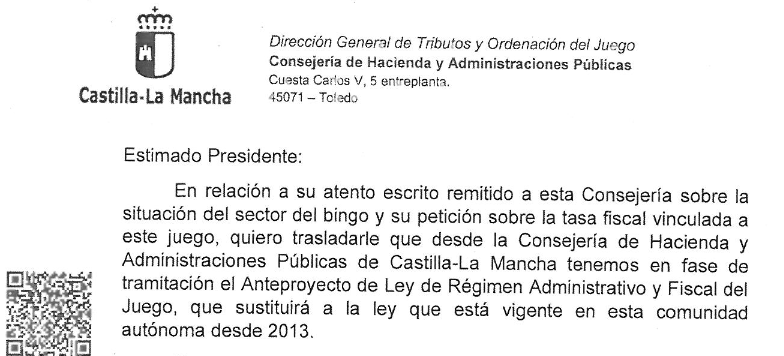 La Dirección de Tributos de Castilla La Mancha, insensible al sufrido sector del Bingo y sus 9.000 trabajadores