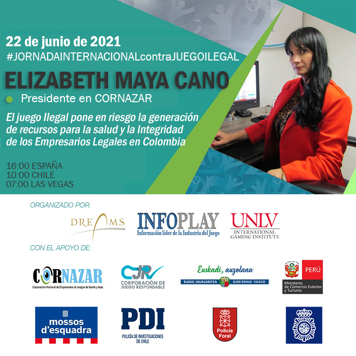  Elizabeth Maya Cano, presidente en Corporación Nacional de Empresarios de Suerte y Azar Colombia, participa en la I Jornada Internacional contra el juego ilegal