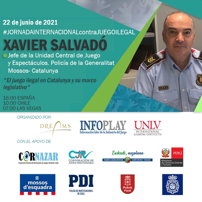 Xavier Salvadó Rovira (Mossos d'Esquadra de Catalunya), invitado protagonista de la Primera Jornada Internacional contra el juego ilegal