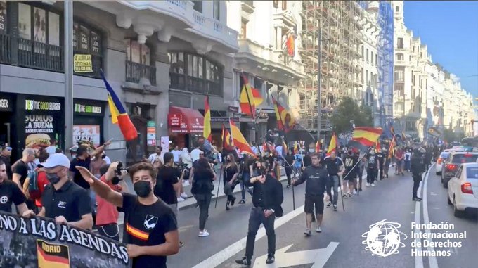 Los establecimientos de juego también son objetivo de los neonazis que se han manifestado en Madrid este fin de semana