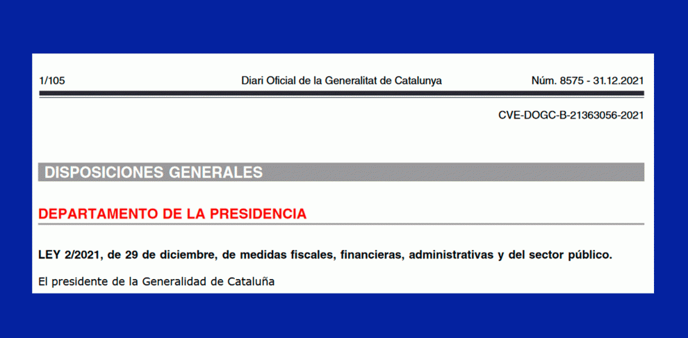 El suministro de información semestral en la Ley de Medidas Fiscales publicada HOY en el Diario Oficial de Catalunya