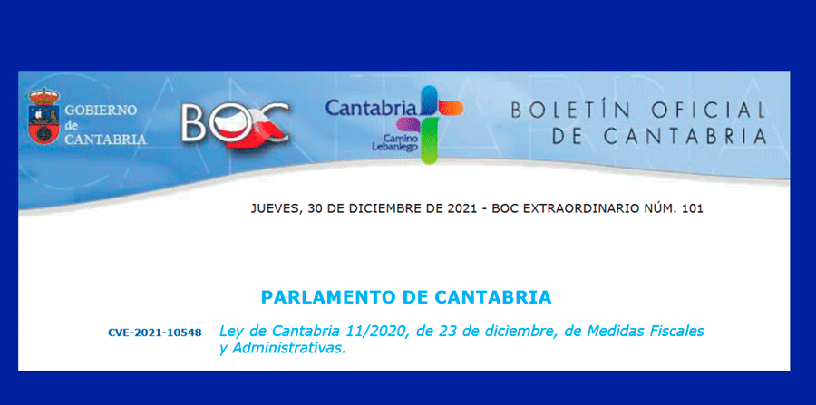 Tarifa de las Tasas al juego en la nueva Ley publicada hoy en el Boletín de Cantabria