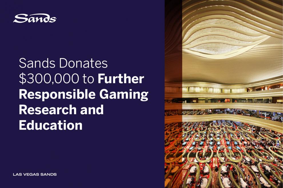 Sands dona $300 mil para promover la investigación y educación sobre juego responsable
