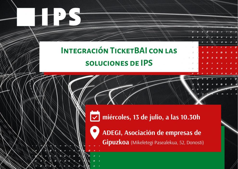  IPS estará en San Sebastían para mostrar la adaptación de sus soluciones al sistema TicketBAI
