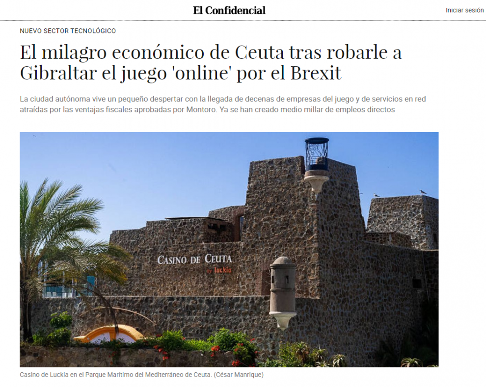  El Confidencial dedica un especial al rol protagónico del juego online en el milagro económico de Ceuta
