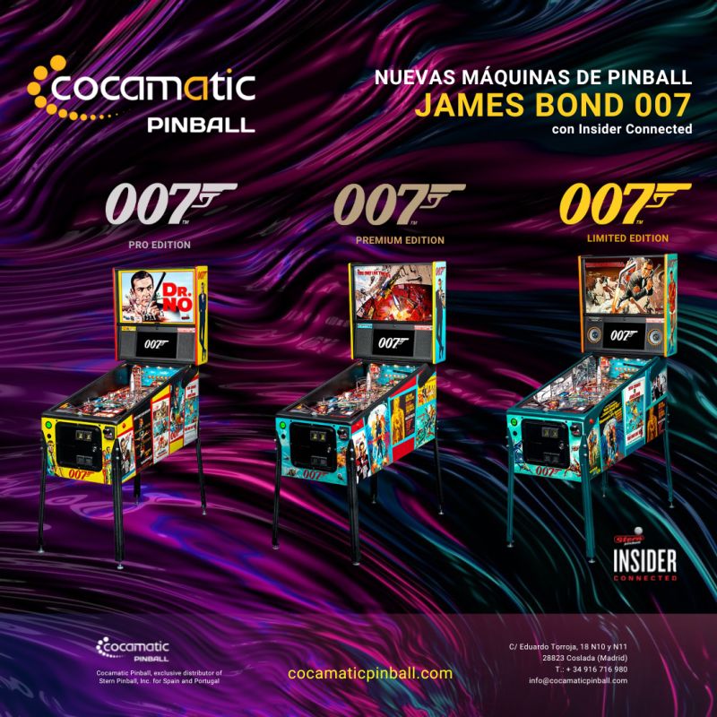 COCAMATIC lanza las nuevas MÁQUINAS de PINBALL JAMES BOND 007