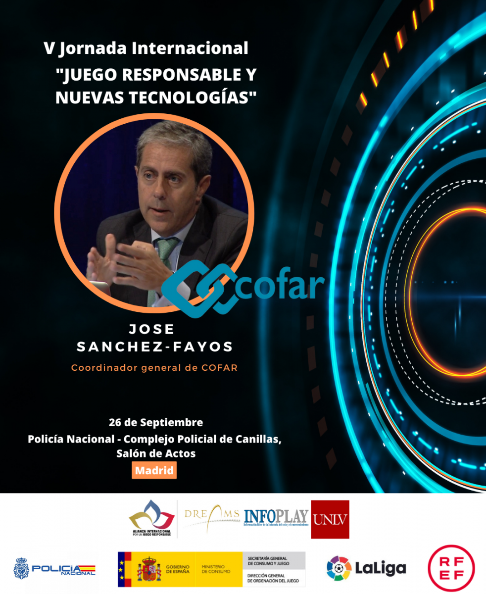 José Sánchez-Fayos, coordinador de COFAR, se une al panel de ponentes de la V Jornada Internacional del Juego Responsable
