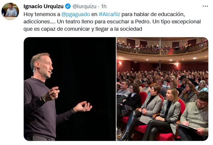 El alcalde de Alcañiz twittea la presentación de García Aguado (Proyecto FES)