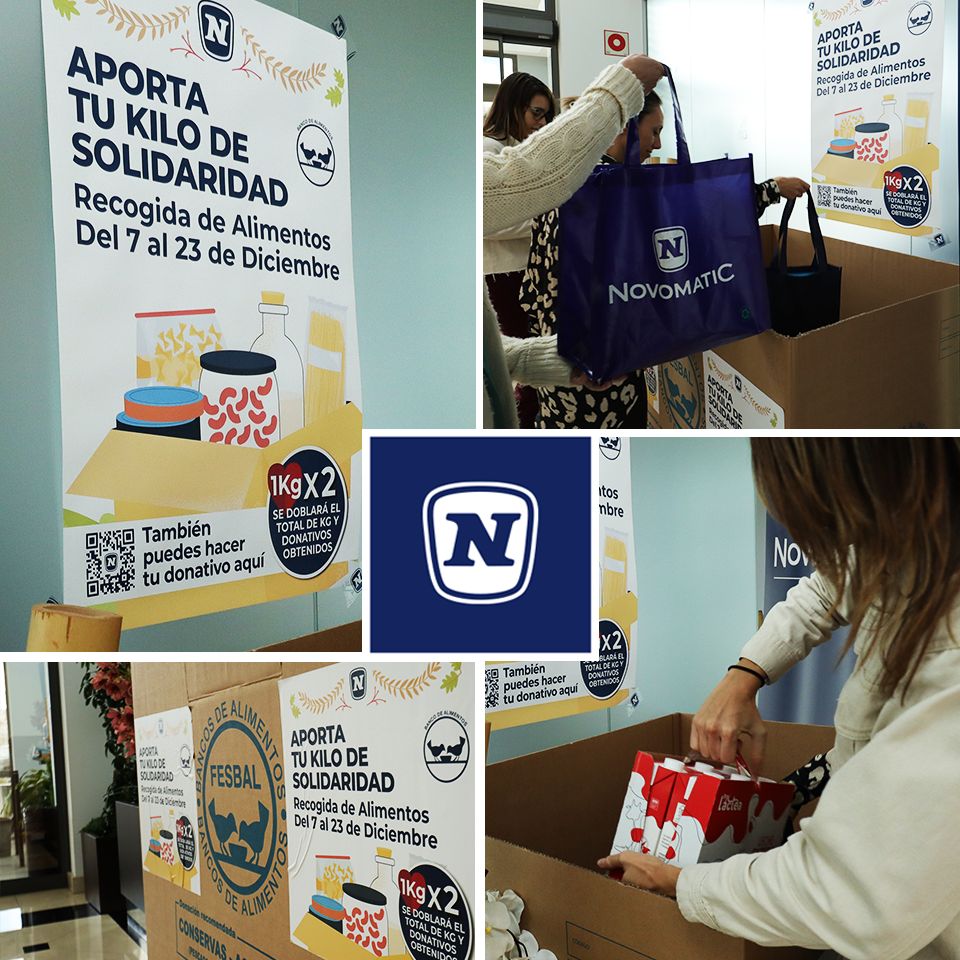 NOVOMATIC SPAIN dona más de 1.500 kilos de comida para los bancos de alimentos