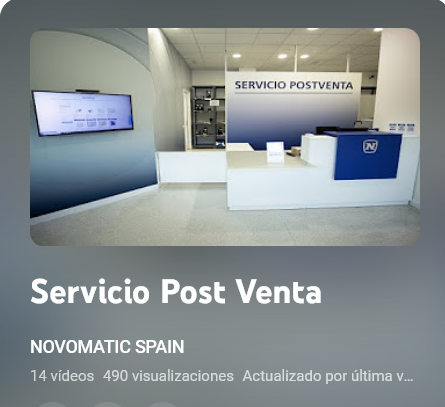El servicio Postventa de NOVOMATIC Spain ya tiene canal propio en YouTube