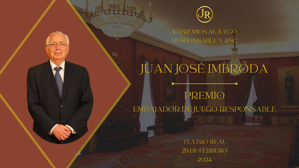 Juan José Imbroda será nombrado Embajador del Juego Responsable (ex aequo) en la Gala de los Premios al Juego Responsable en el Teatro Real de Madrid