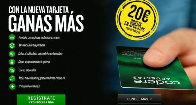 Codere Apuestas lanza la Tarjeta que permite el cobro en efectivo