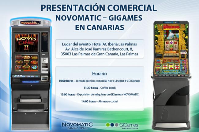 Cita en Canarias en la Presentación Comercial NOVOMATIC – GIGAMES  el jueves 3 de noviembre