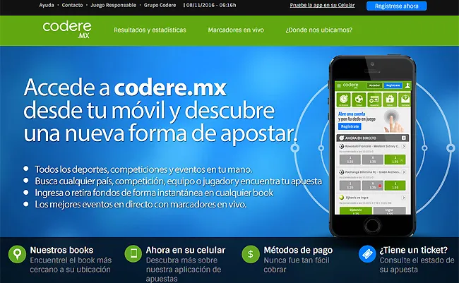 Web de Apuestas Online de Codere México
