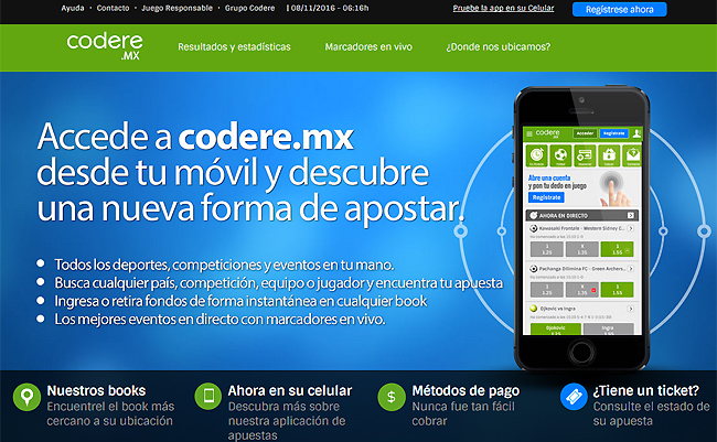 Web de Apuestas Online de Codere México