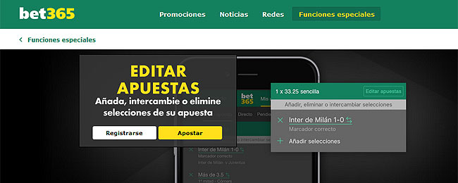 'Editar apuestas', la brutal y nueva aplicación de Bet365