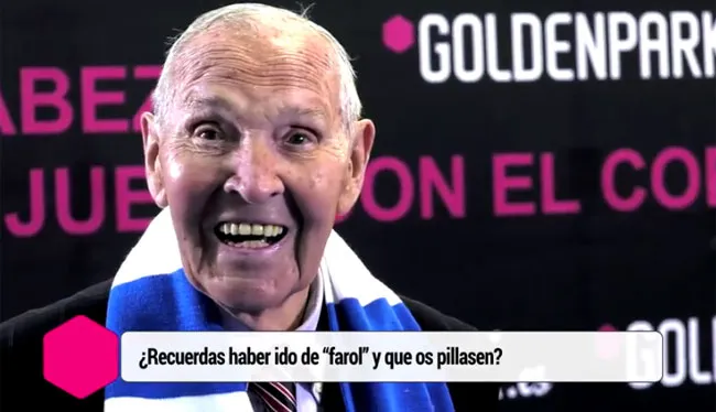 IMAGEN de un entrañable vídeo de un exfutbolista pepinero de 91 años de edad y abonado número 8 de la entidad, que realizará el saque de honor del partido de hoy.