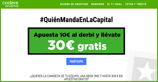 Hábil campaña de CODERE APUESTAS para captar también a los aficionados del Altético
