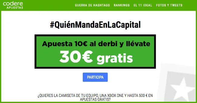Hábil campaña de CODERE APUESTAS para captar también a los aficionados del Altético