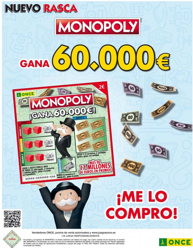 (VÍDEO) La ONCE rescata la iconografía del popular Monopoly para su nuevo RASCA 