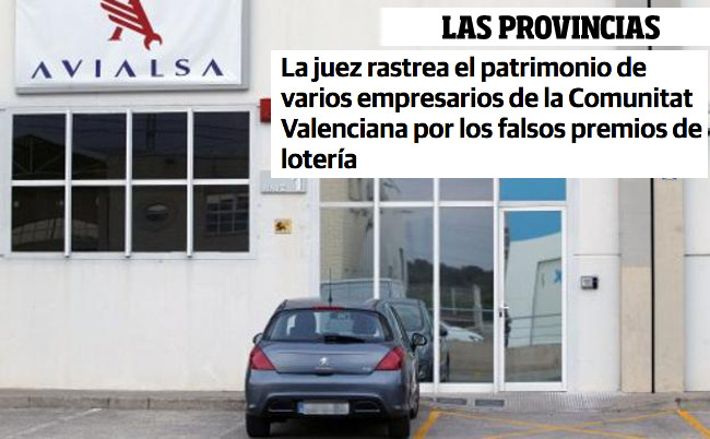 La juez rastrea el patrimonio de varios empresarios de Valencia relacionado con falsos justificantes de premios de un ex empleado de Loterías