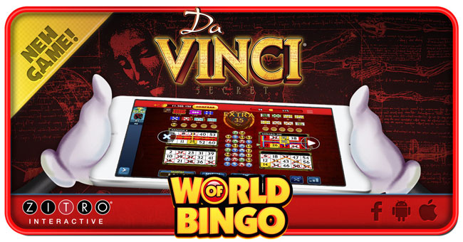 Los 2 Millones de usuarios de World of Bingo de ZITRO ya disponen del popular DA VINCI SECRET