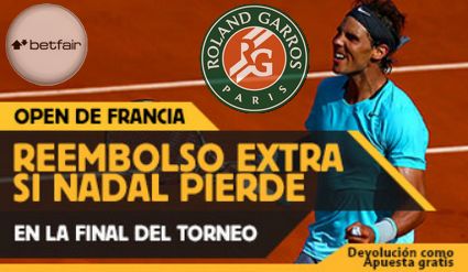 Betfair, sigue sorprendiendo... ahora devuelve las apuestas a Nadal