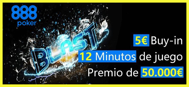BlastPoker de 888poker.es -el producto que compite con los Spin&Go de PokerStars- reparte 50.000€ en un sit&go de apenas diez minutos