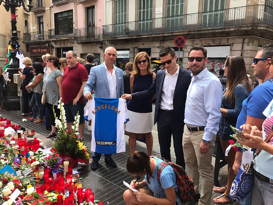 EXCLUSIVA Enric Sanahuja y GoldenPark, en el emotivo homenaje a las víctimas del terrorismo en Barcelona