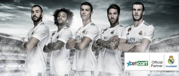Betcart nuevo patrocinador del Real Madrid que convivirá con el patrocinador oficial CODERE aunque en mercados excluyentes