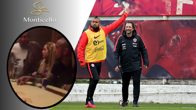 El jugador chileno del Bayern de Munich, Arturo Vidal, la lía en el Casino Monticello