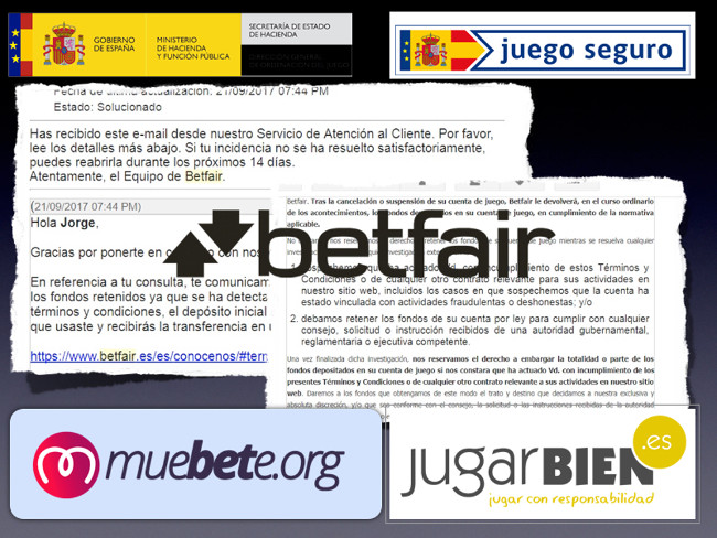 LA INEXPLICABLE POLITICA DE CANCELACION DE BETFAIR expuesta públicamente