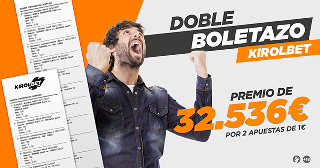 UN USUARIO LO HACE GRANDE EN KIROLBET: 32.536C CON DOS APUESTAS DE