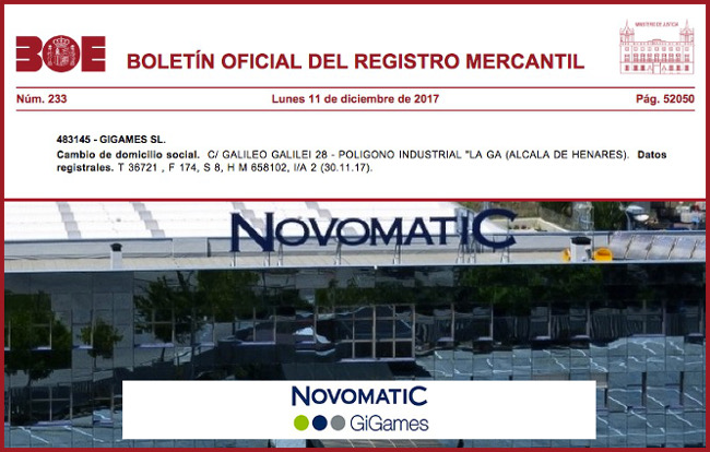 GIGAMES cambia su domicilio social de Terrassa a Alcalá de Henares