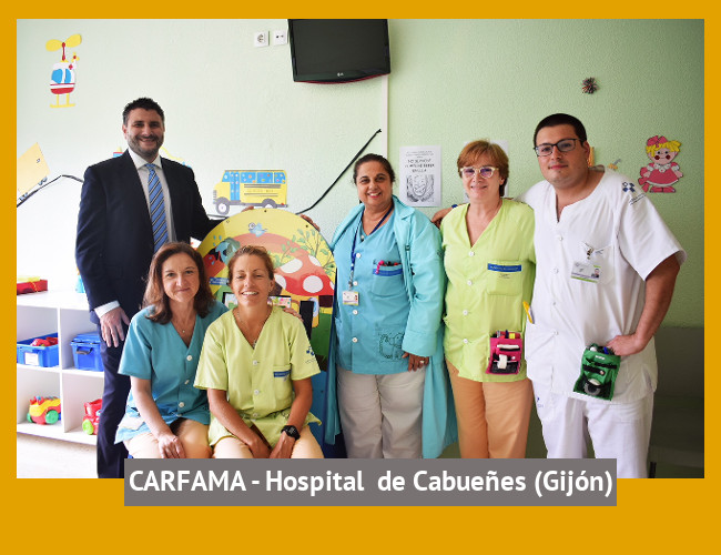  Carfama continúa su apoyo a la unidad de pediatría del hospital de Cabueñes de Gijón