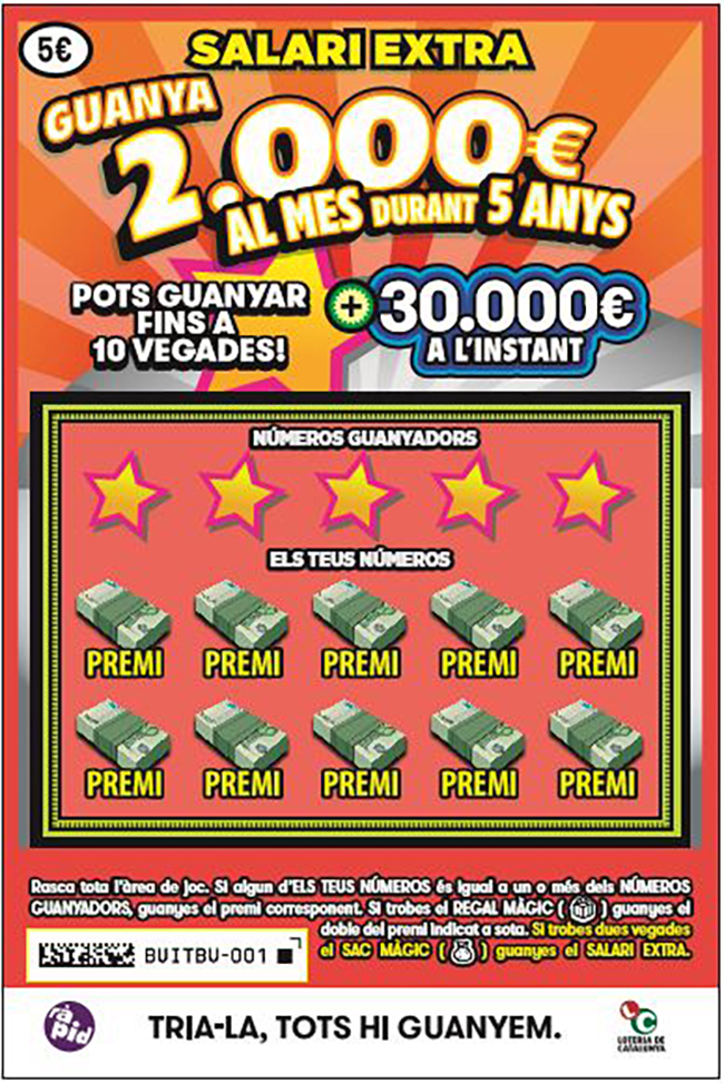 …Y mientras, Loterías de Catalunya saca a la vez su Rasca con premios de 30.000€ al instante
