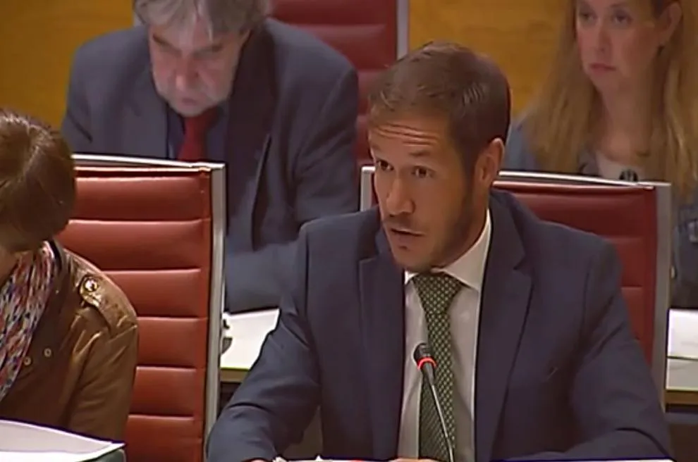Mariano Hernández Zapata, durante su intervención en la Comisión Mixta celebrada el 9 de octubre.