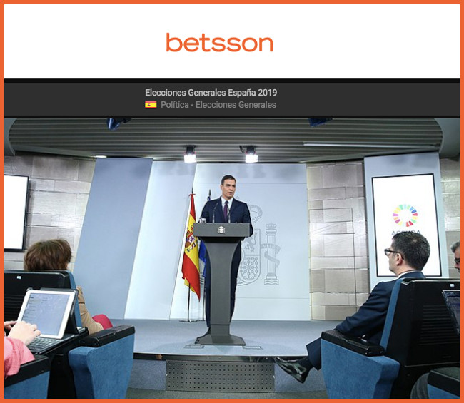 Betsson ya ofrece mercados de apuestas a los resultados de las Elecciones Generales del 28 de abril