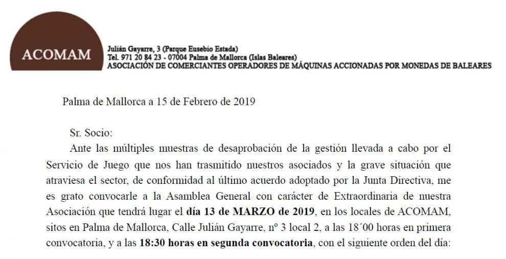 La exasperación y gravedad de la situación BALEAR reunirá a ACOMAM en Asamblea extraordinaria: Estos son los temas a tratar