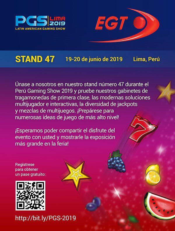 EGT contará con la mayor exposición de Perú Gaming Show
