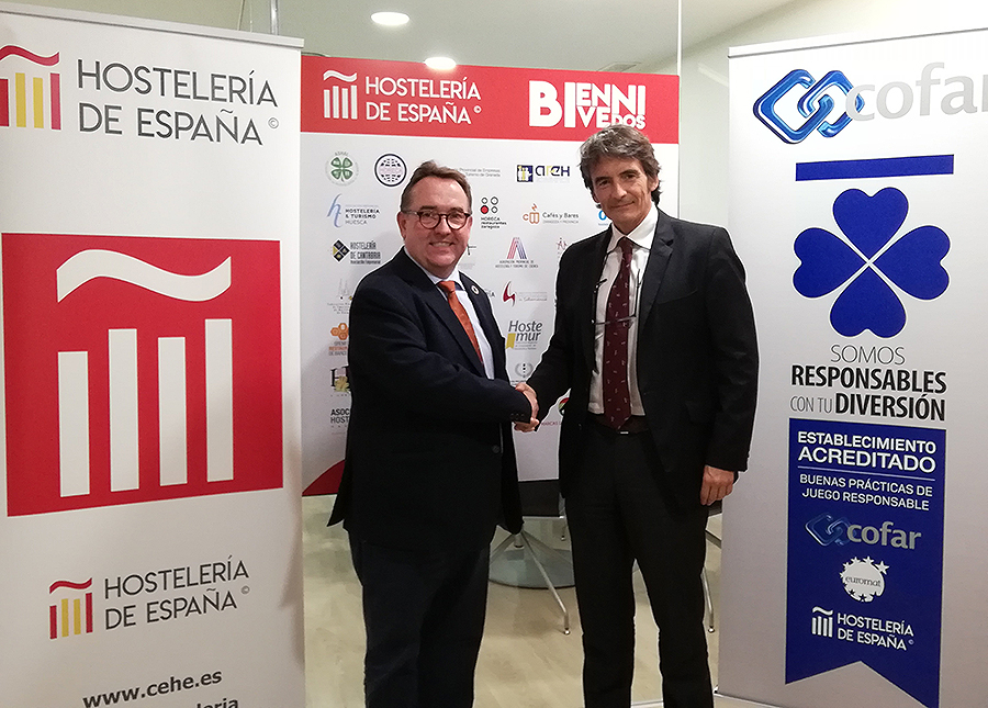 Tal y como adelantó Carlos Duelo para nuestros lectores: COFAR y Hostelería de España firman un convenio de colaboración por el JUEGO RESPONSABLE