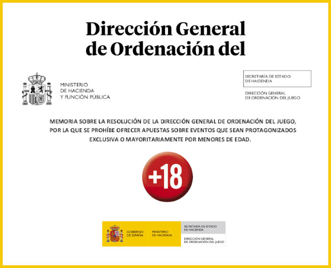 Publicada la esperada resolución que prohíbe ofrecer apuestas en eventos deportivos en los que participen menores