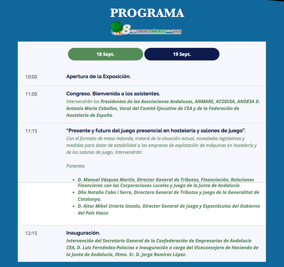 La versión definitiva del Programa Oficial del 8º Expo Congreso de TORREMOLINOS
