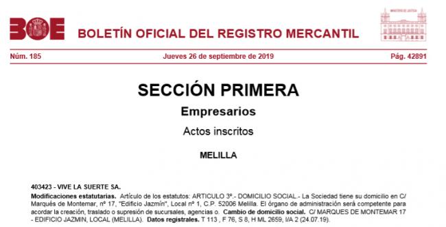 PRIMICIA 
ORENES traslada 'Vive La Suerte' a Melilla