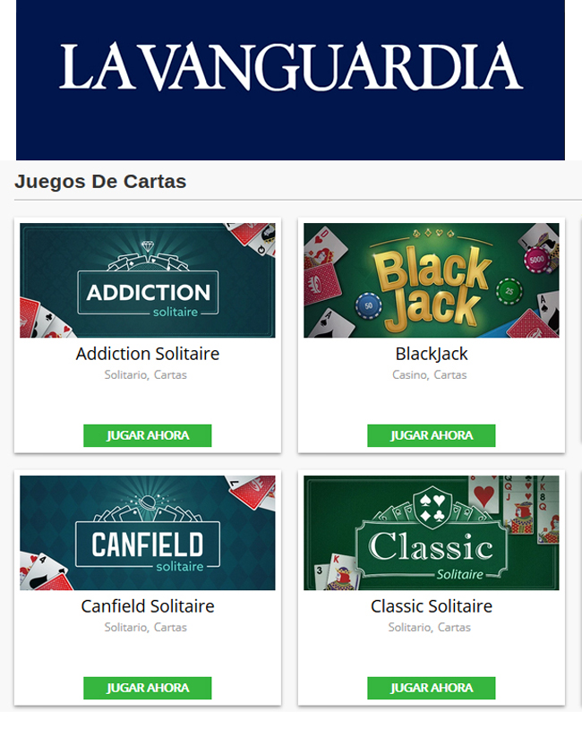 La Vanguardia debuta ofreciendo juego online gratuíto y sin necesidad de registro