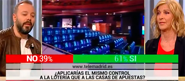 Los telespectadores de TELEMADRID a favor de aplicar el mismo control a la Lotería que a las Casas de Apuestas