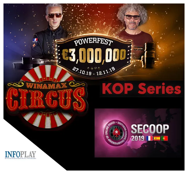 PokerStars, Winamax y PartyPoker garantizan 19 millones de euros en los festivales de poker online que ofrecen en España estos días